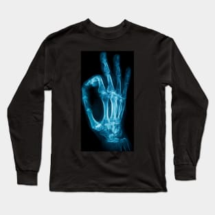 Ok sign skull x-ray Long Sleeve T-Shirt